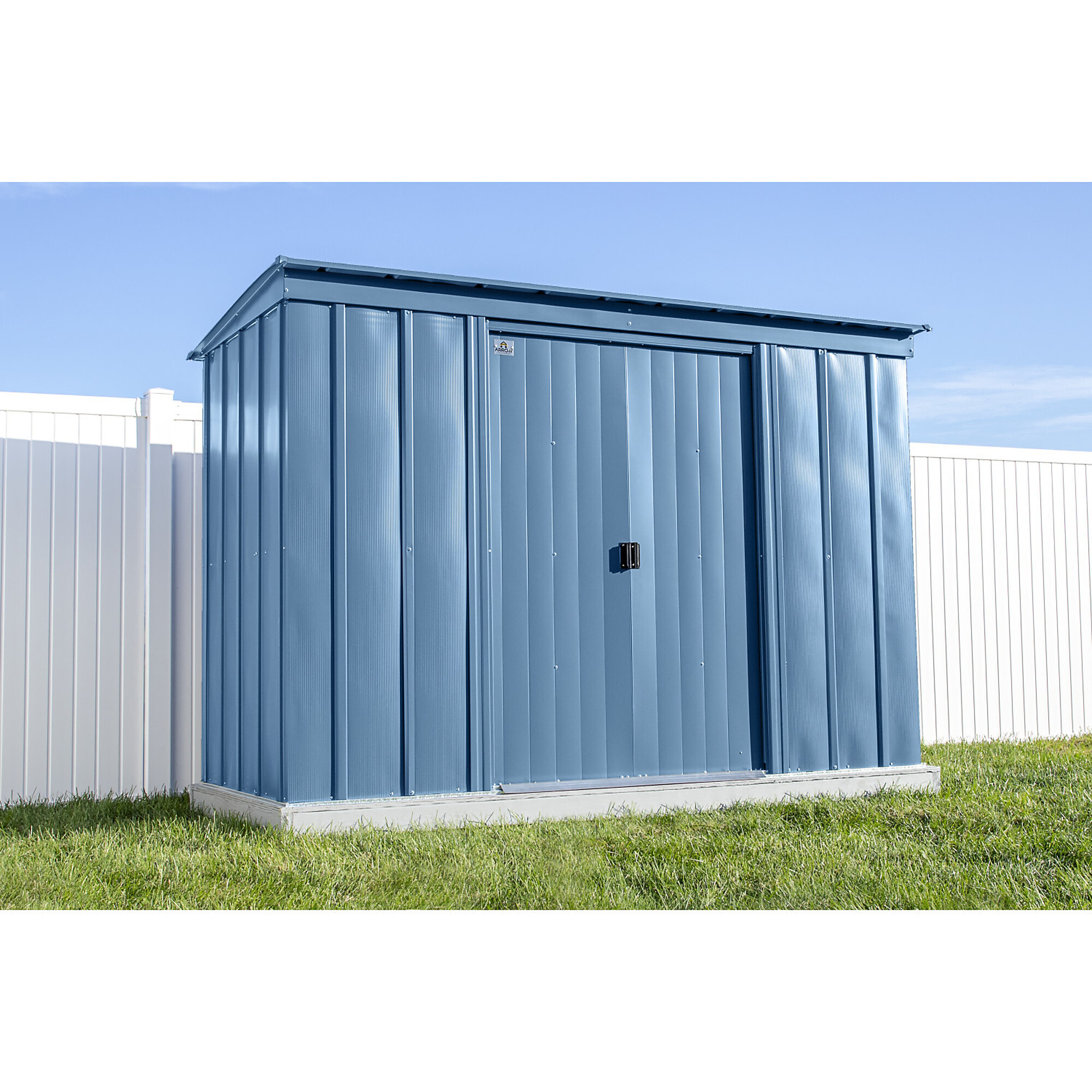 Classic Steel Storage Shed, 10X4, Blue Grey